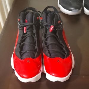 Jordans size 10.5 red and black